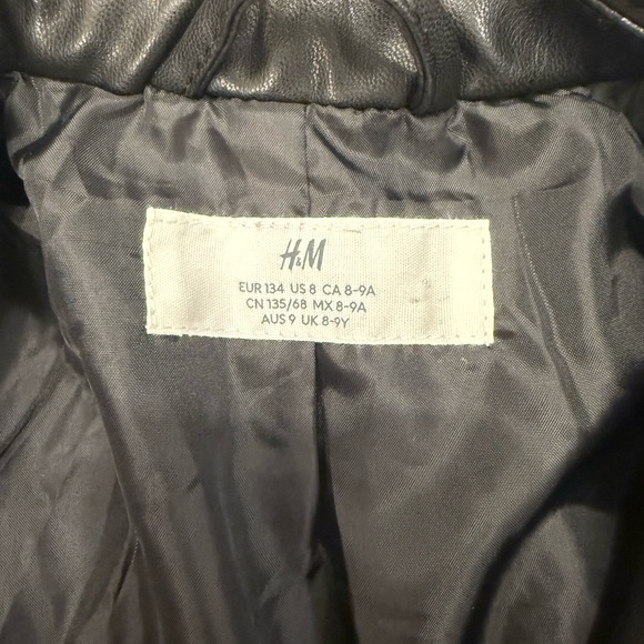 H&M Black Faux Leather Biker Jacket with Silver Hardware - Picture 5 of 5